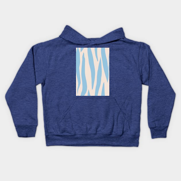 Retro blue stripes Kids Hoodie by Jaana Day